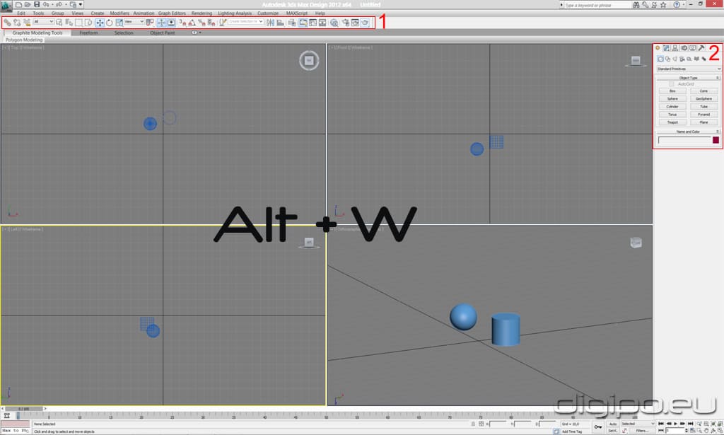 Рабочее пространство 3ds Max