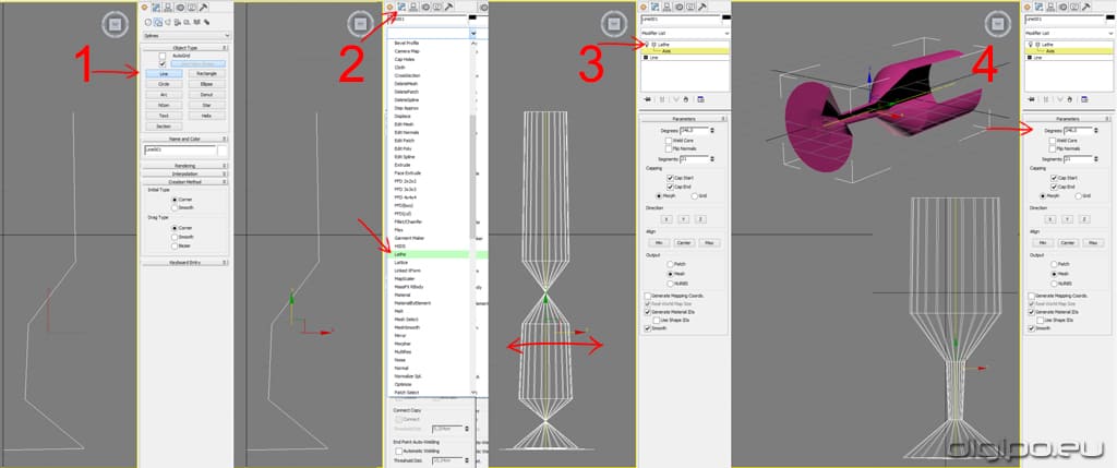 Параметра Degrees 