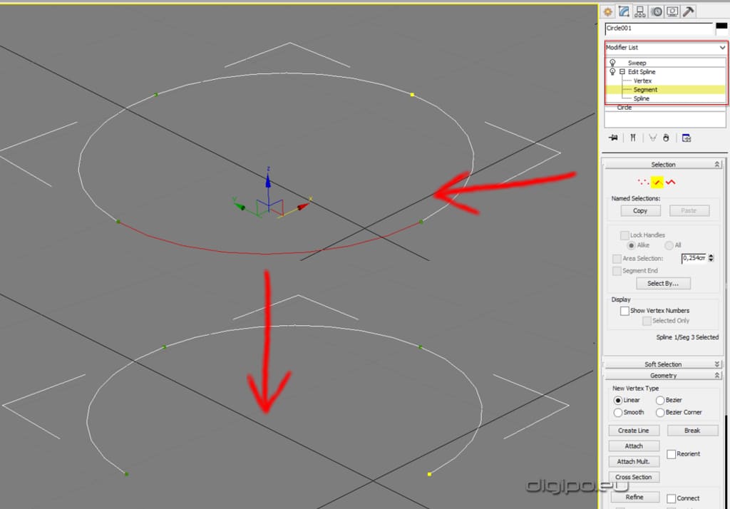 Модификатор Edit Spline 