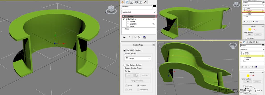Фигура с помощью Edit Spline 