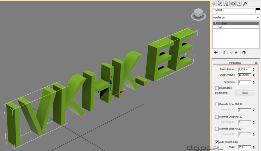 Объемный текст