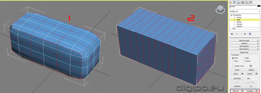 Tessellate и MSmooth 