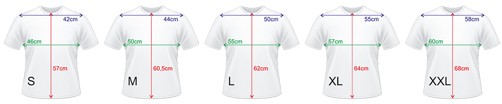 Размеры футболок