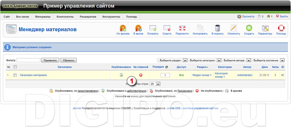 Параметры отображения материала