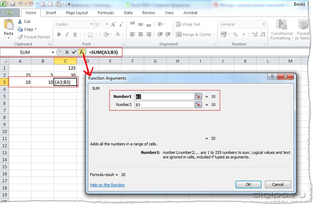 Создание формулы с помощью метода