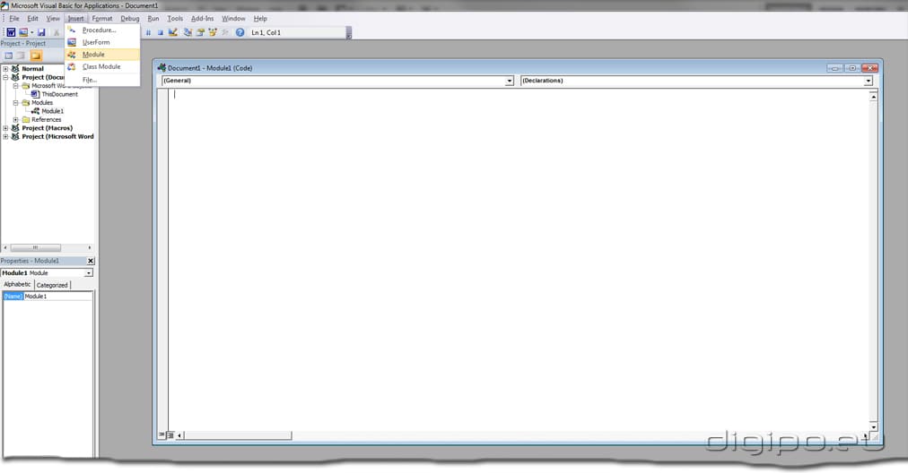 VBA project