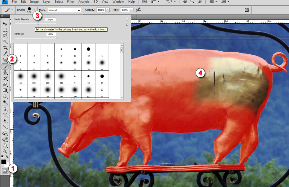 Выделение маской