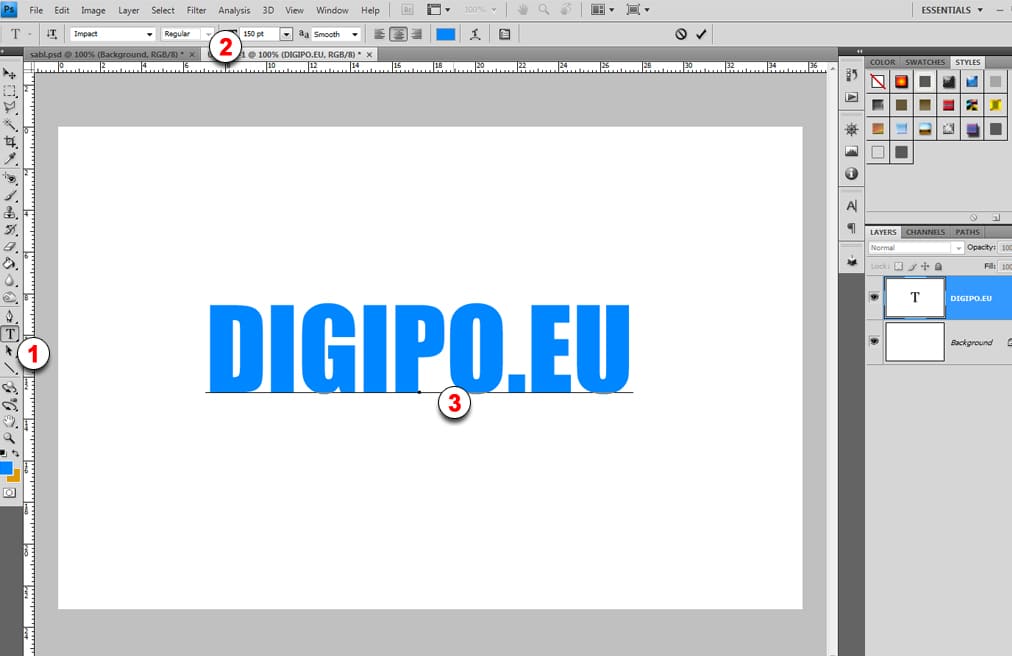 Создадим рабочее поле