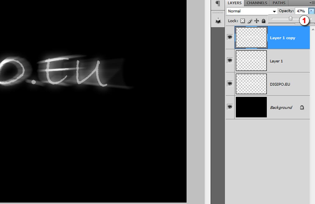 Уменьшаем прозрачность