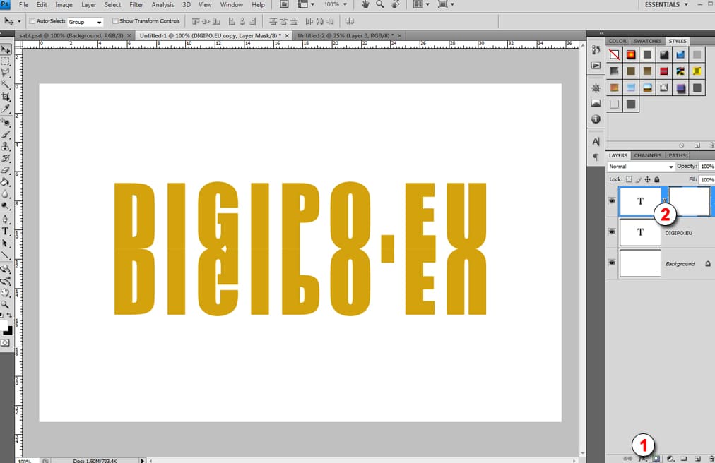 Создаем прозрачность отражению